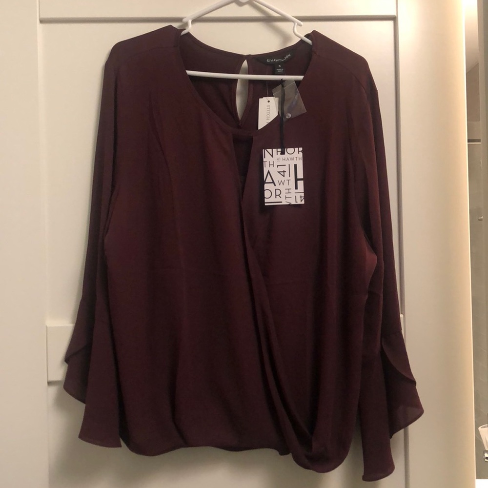 NWT XL 41 Hawthorn top, burgundy